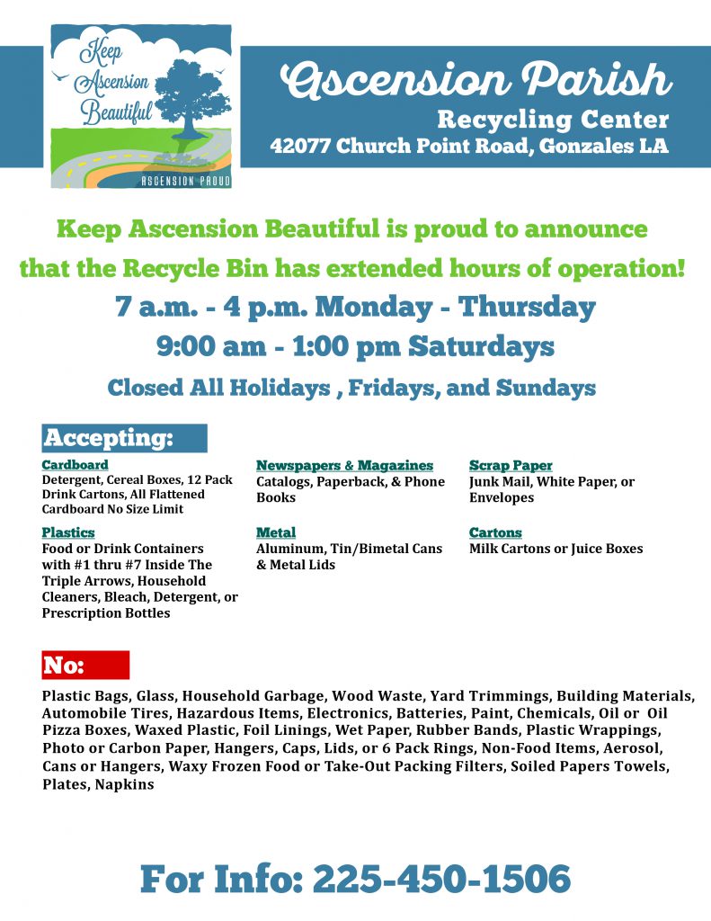 Ascension Recycling Center201 Ascension Parish Government